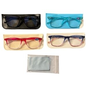 Four Pairs of +1.00 Reading Glasses for Women (Blue Light Blocking)